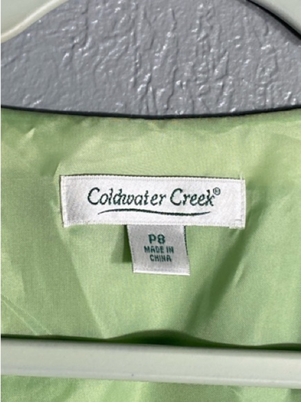 Coldwater Creek Linen Blend Dress P8 Pistachio Green Button Front Fit Flare Midi - Picture 3 of 11